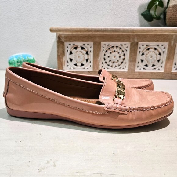 VTG COACH Womens Sz 11 Pink Patent Leather Olive Penny Loafer Shoes Preppy Work - Picture 6 of 12